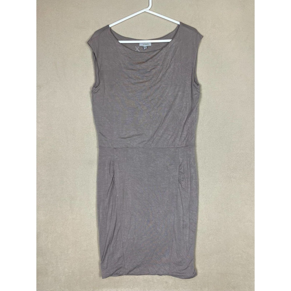 Athleta Dress Adult Medium Gray‎ Westwood Women Ruched Sleeveless Stretch Womens